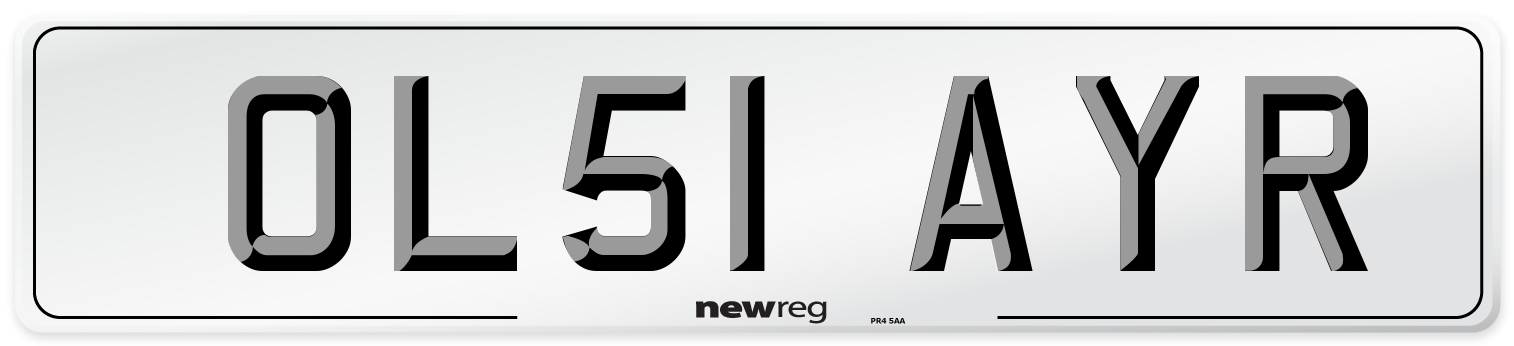 OL51 AYR Number Plate from New Reg